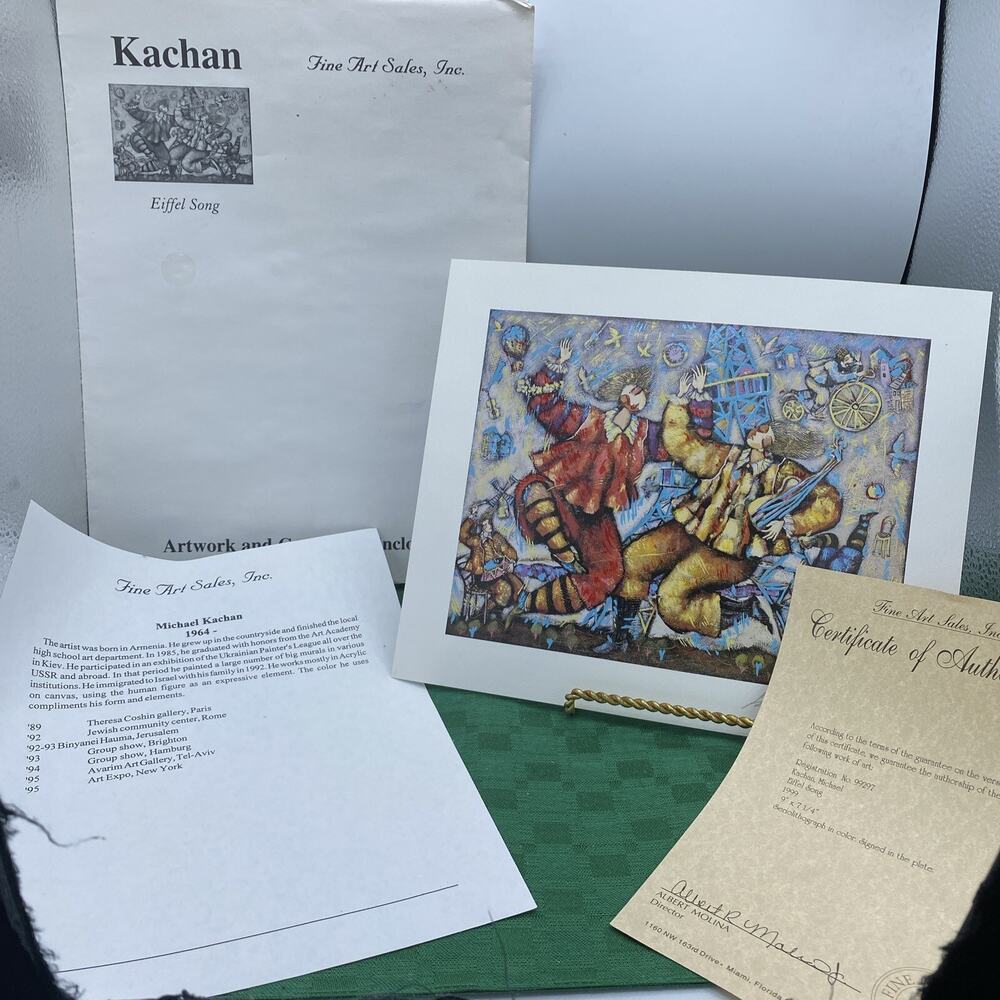 kachan artwork “eiffel song”. certificate of authenticity & bio